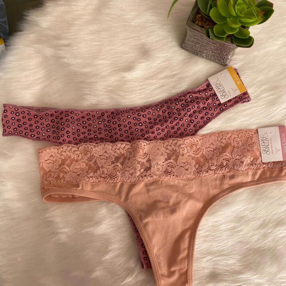 Candie's Women's 2-Pack G-String Thongs Pink and Peach